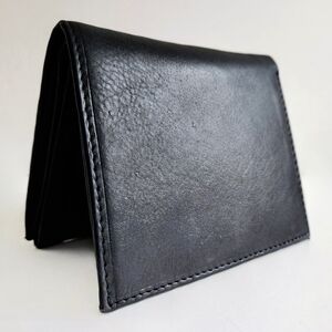 Paul & Taylor Big Hipster Soft & Supple Black Leather Slim Trifold Wallet